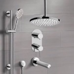 Remer TSR65 Tub and Shower Faucet Set with Handheld and Ceiling Rain Shower Head